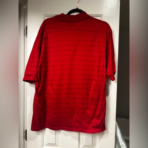 Masters Clubhouse Collection Striped Polo Golf Shirt Mens Red Large M Stretch - Picture 3 of 4